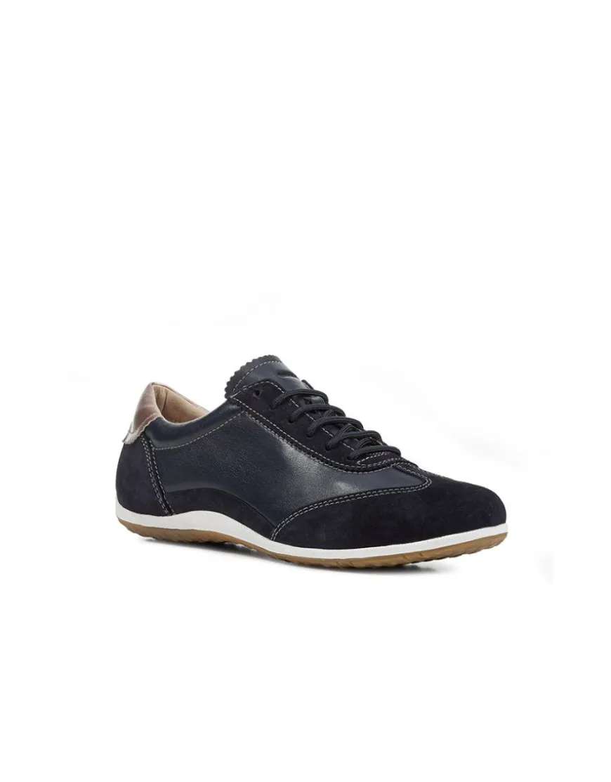 Baskets basses cuir bleu GEOX