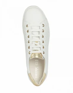 Baskets cuir ajouré blanc GEOX