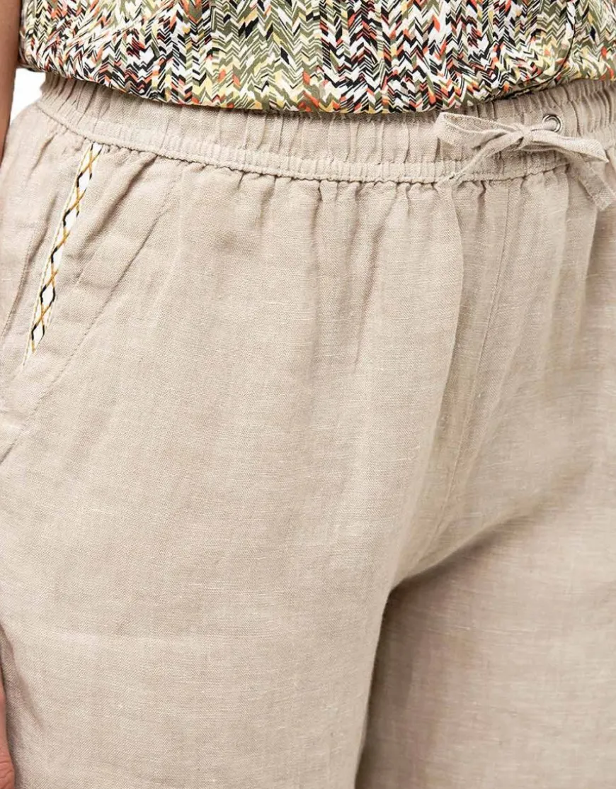 Bermuda beige 100% lin