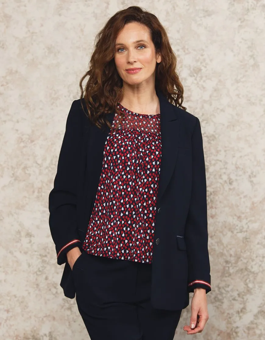 Blazer crêpe marine