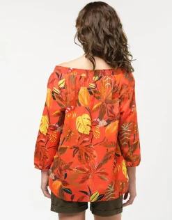 Blouse 100% coton orange