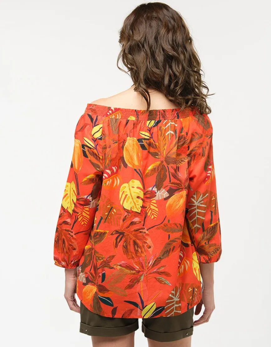 Blouse 100% coton orange