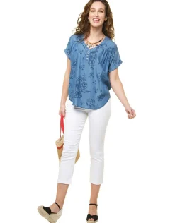 Blouse 100% lyocell bleu