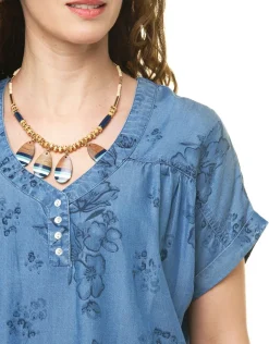 Blouse 100% lyocell bleu