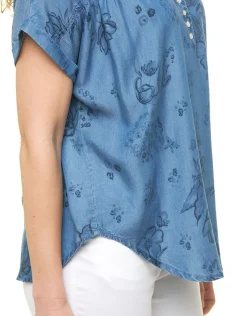 Blouse 100% lyocell bleu