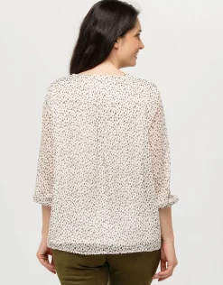 Blouse ample motif écru
