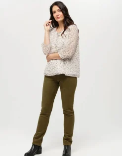 Blouse ample motif écru