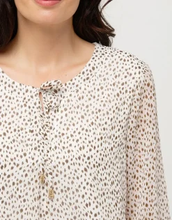 Blouse ample motif écru