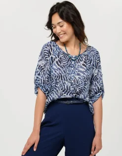 Blouse bleue 100% coton
