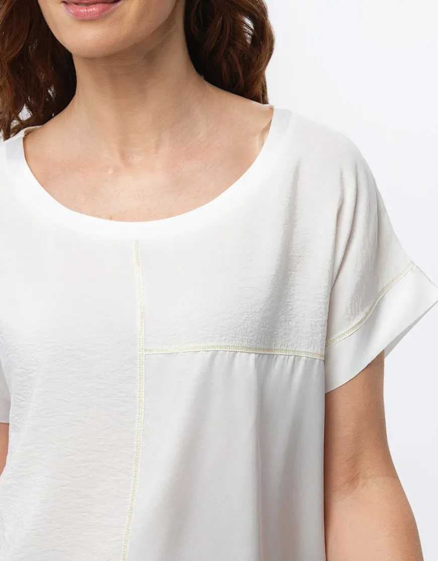 Blouse chic bi-matière