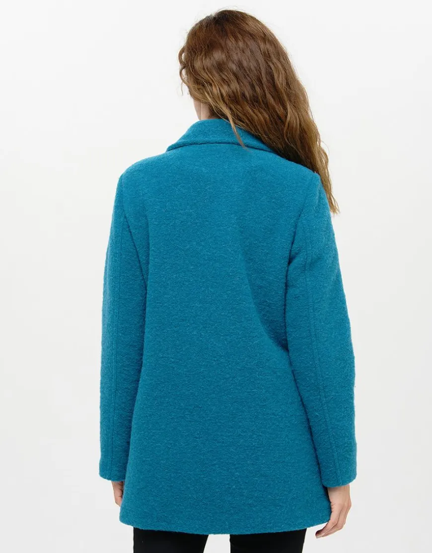 Caban laine bleu canard