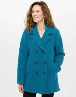 Caban laine bleu canard