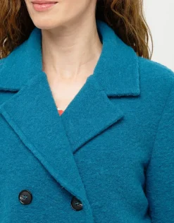 Caban laine bleu canard