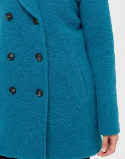 Caban laine bleu canard