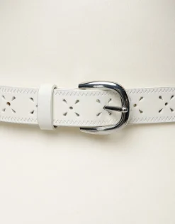 Ceinture cuir écru