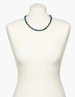 Collier à perles bleu