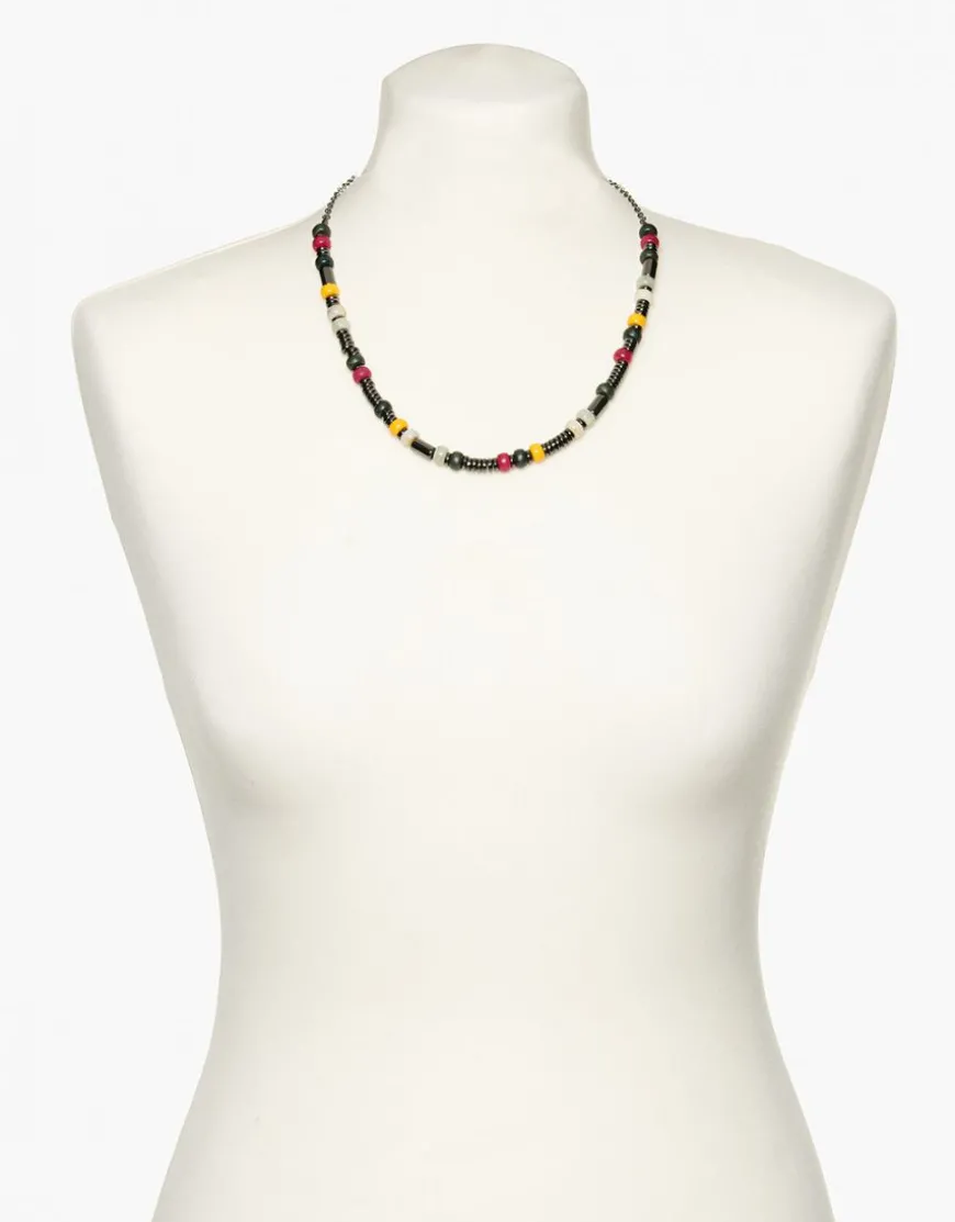 Collier à perles jaune