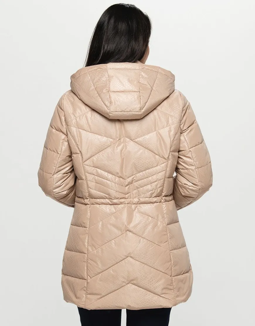Doudoune beige imprimé