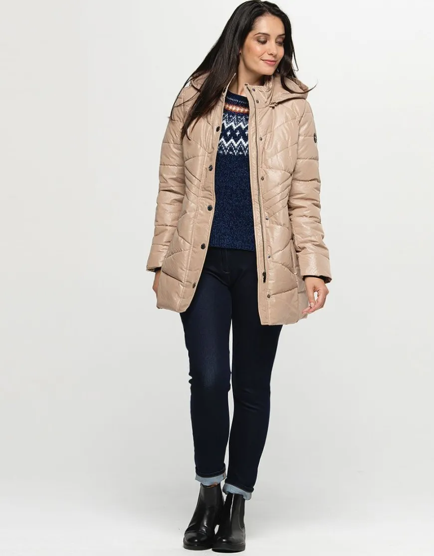 Doudoune beige imprimé