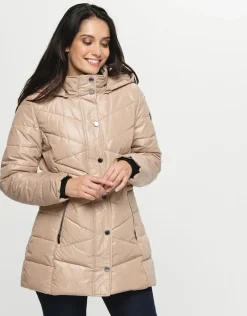 Doudoune beige imprimé