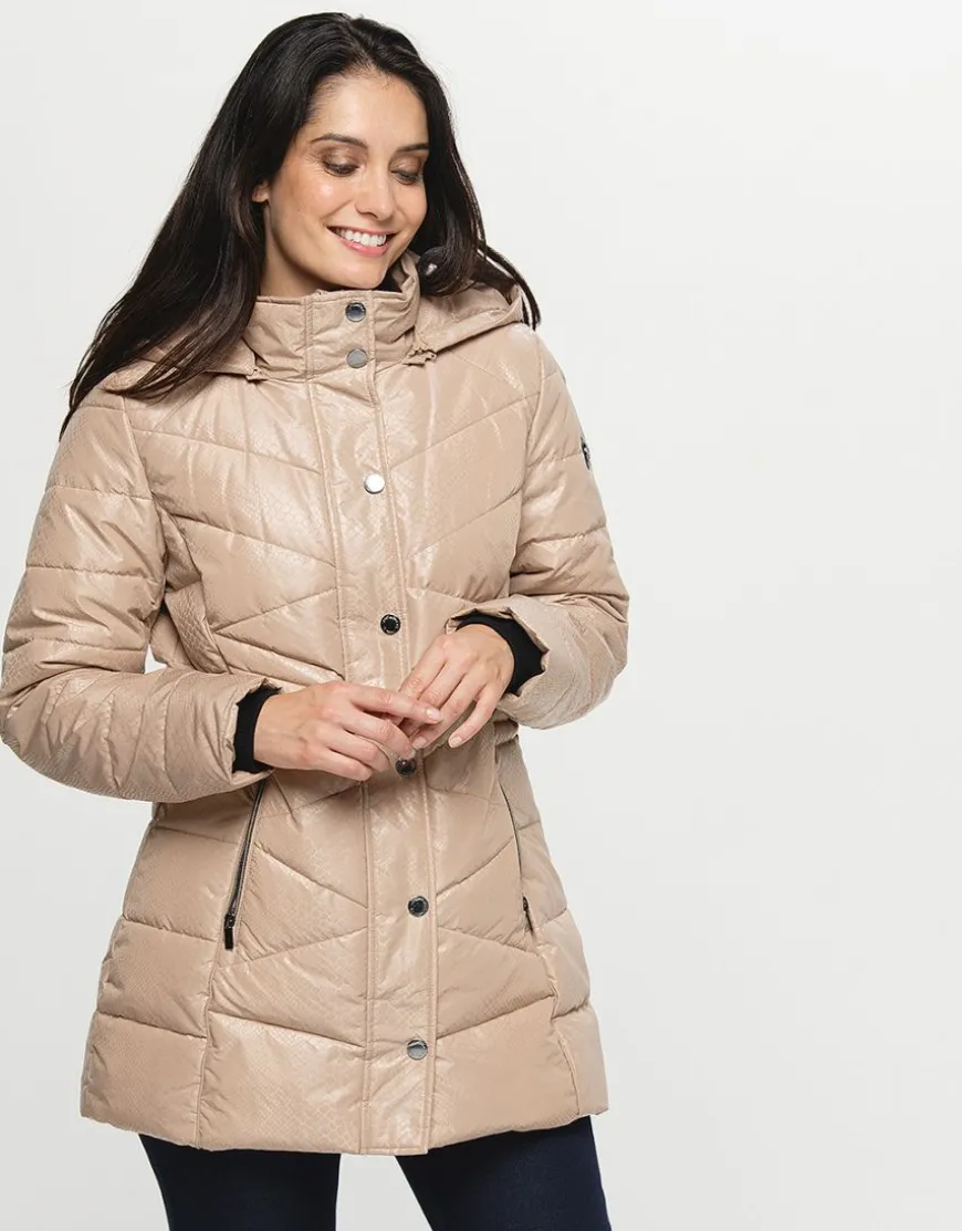 Doudoune beige imprimé