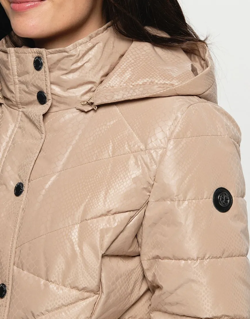 Doudoune beige imprimé