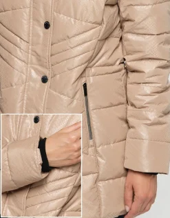 Doudoune beige imprimé