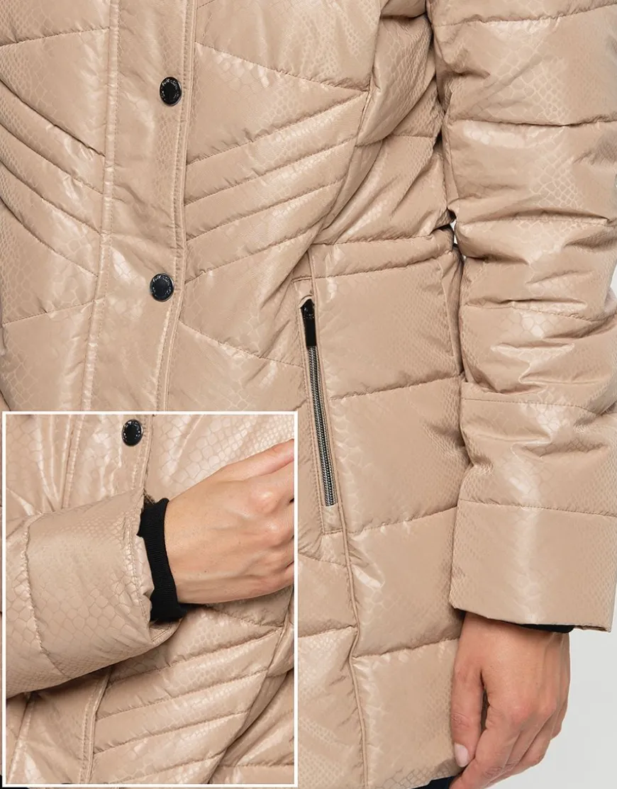 Doudoune beige imprimé