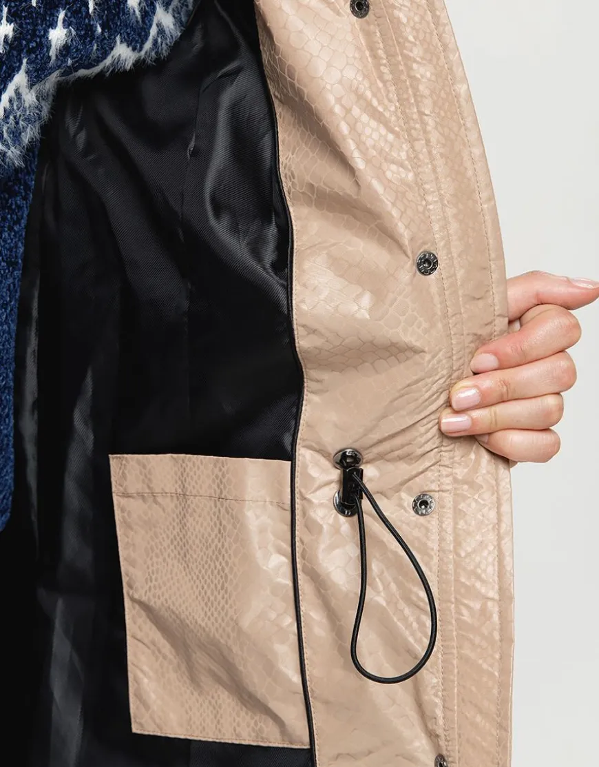 Doudoune beige imprimé