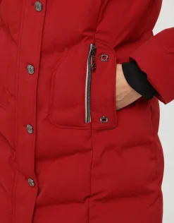 Doudoune longue rouge