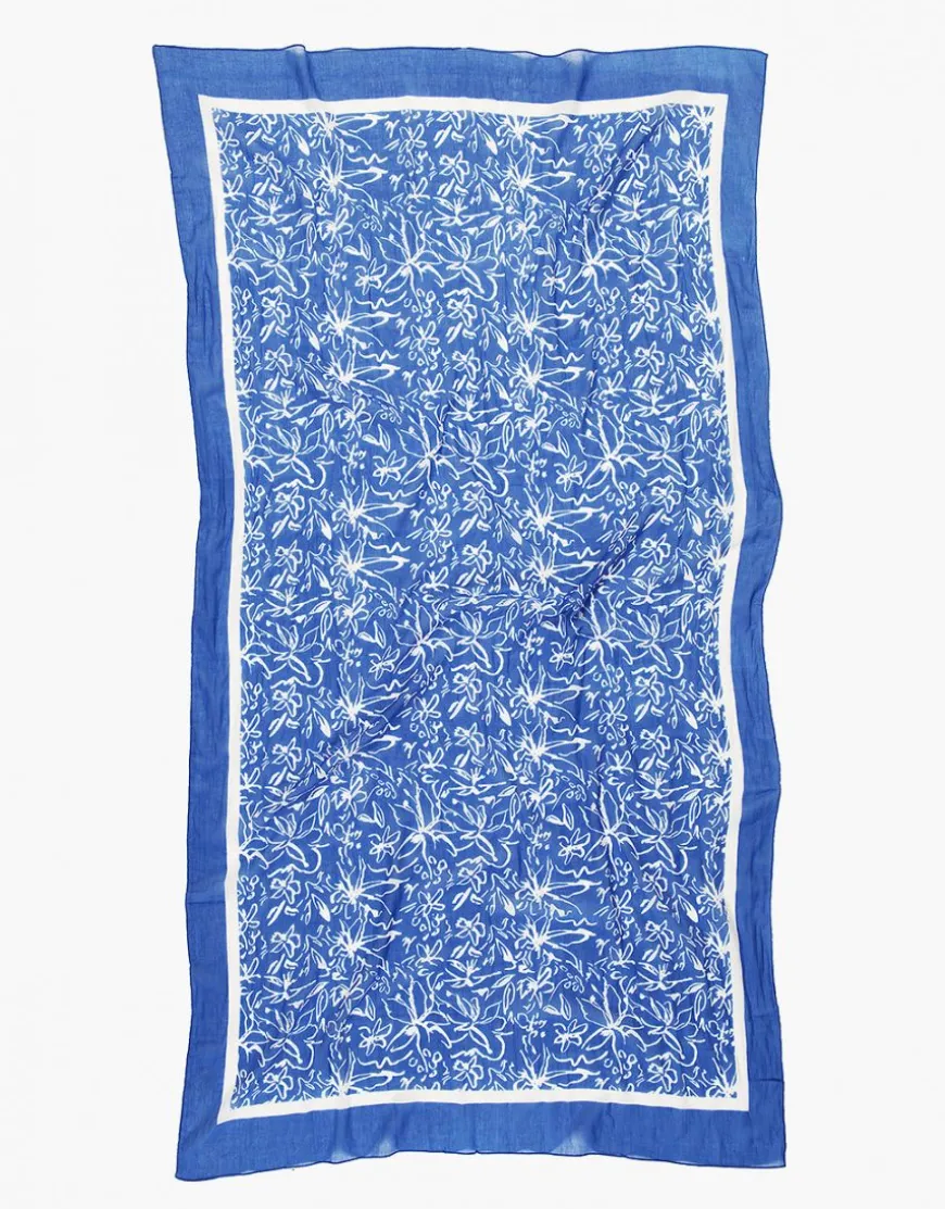 Foulard bleu coton