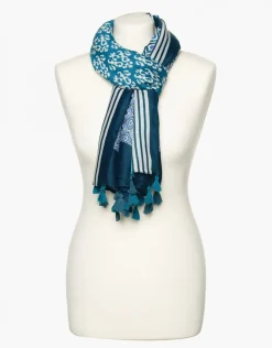 Foulard bleu imprimé