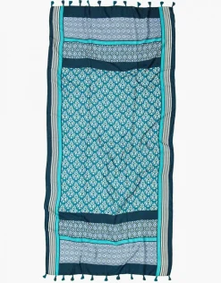 Foulard bleu imprimé