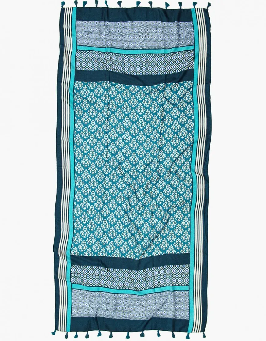 Foulard bleu imprimé