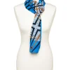 Foulard bleu imprimé
