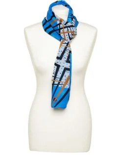 Foulard bleu imprimé