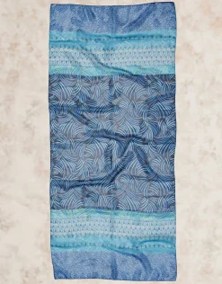 Foulard bleu imprimé