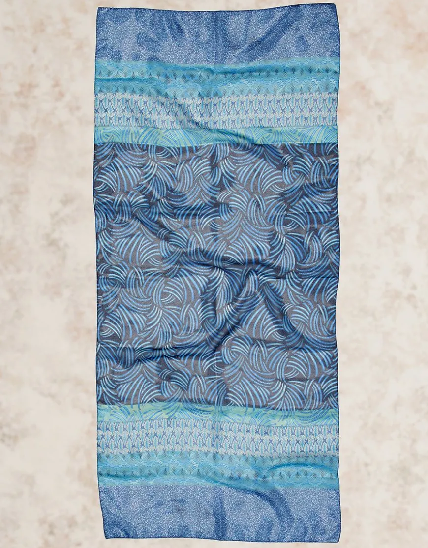 Foulard bleu imprimé