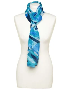 Foulard bleu imprimé