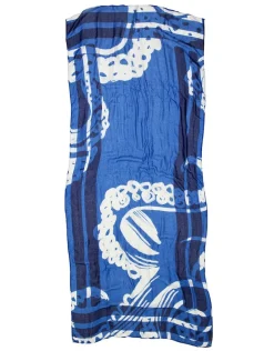 Foulard bleu imprimé