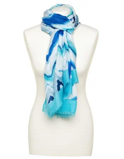 Foulard bleu imprimé