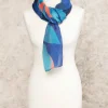 Foulard bleu imprimé