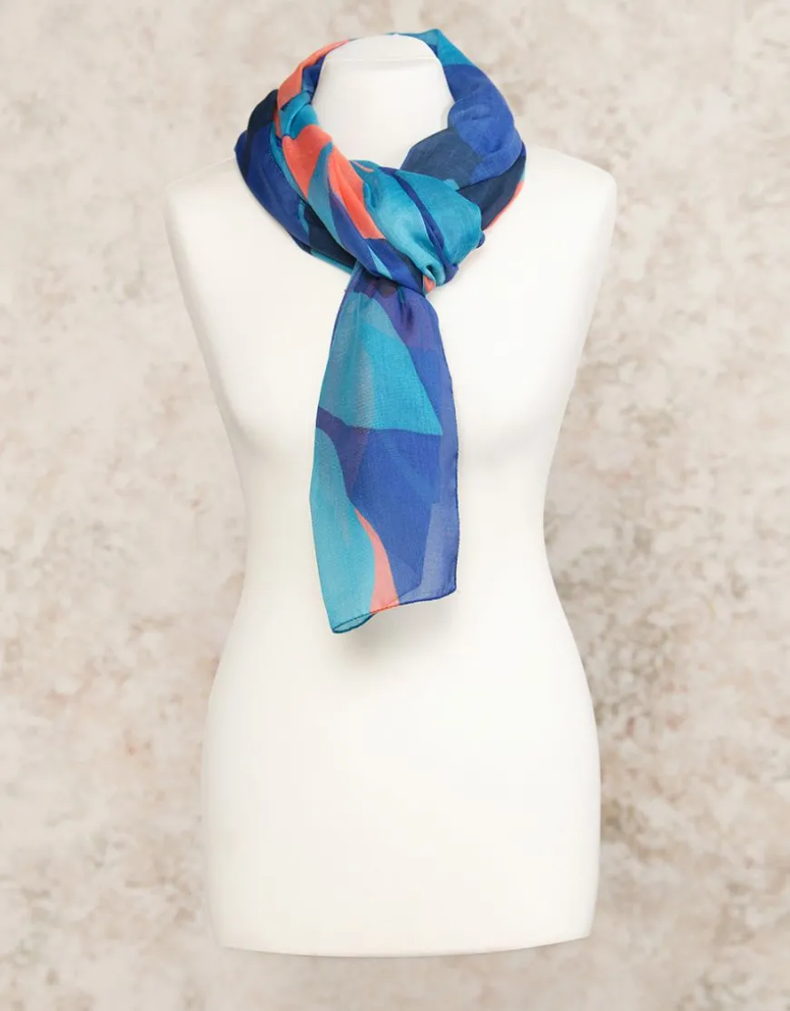 Foulard bleu imprimé