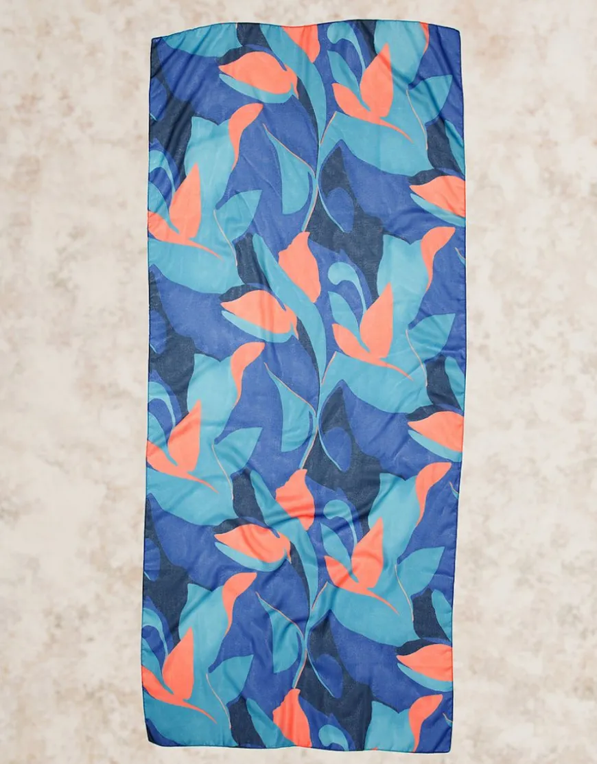 Foulard bleu imprimé