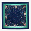 Foulard carré plissé bleu