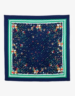 Foulard carré plissé bleu