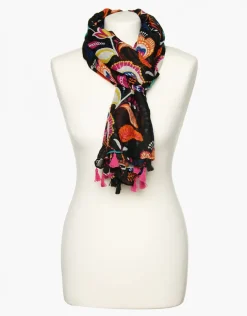 Foulard noir imprimé