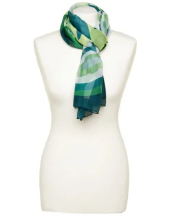 Foulard vert à motifs