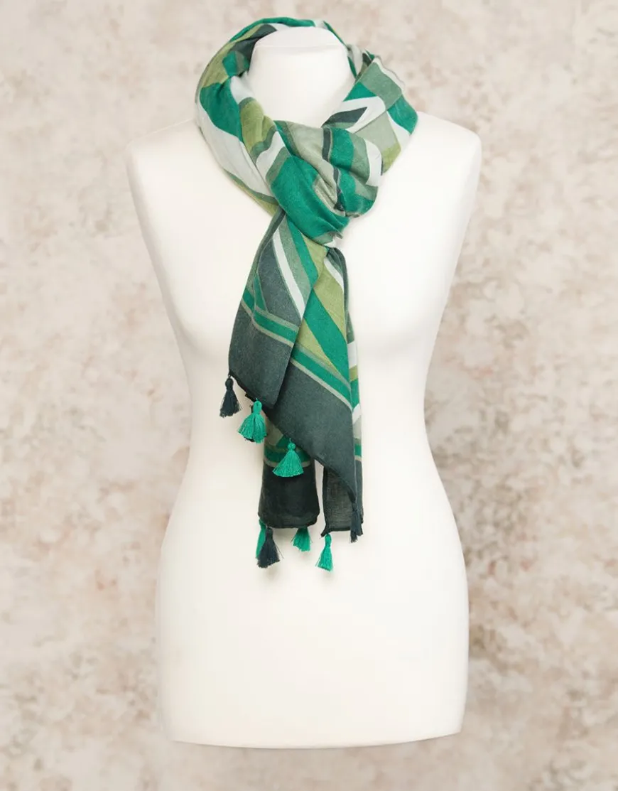 Foulard vert imprimé