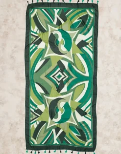 Foulard vert imprimé